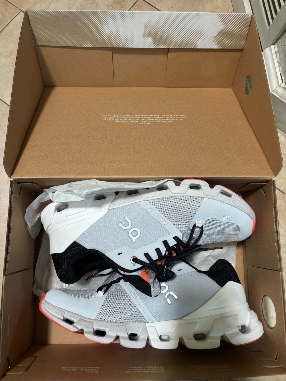 On Running Men’s Athletic Cloud-Style Shoes - White, Black & Coral